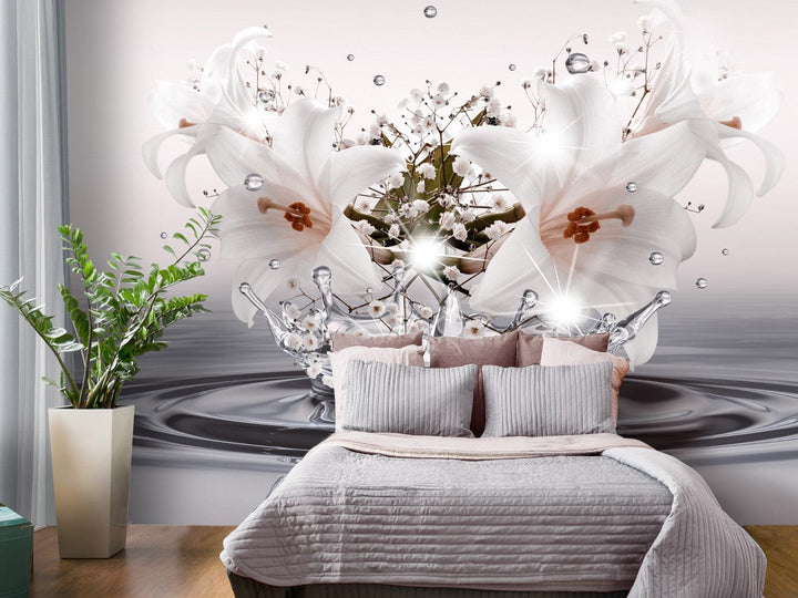 Fototapetes ar baltām lilijām - Ziedu brīze - 135800 G-ART