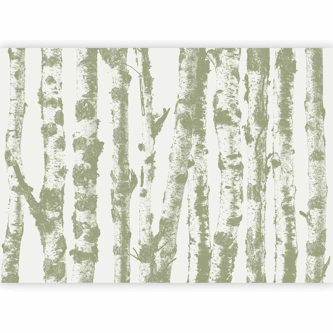 Fototapetes ar bērziem zaļos toņos - 130497 - dabas motīvs G-ART