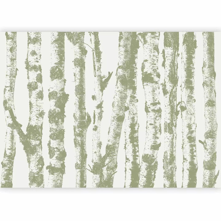 Fototapetes ar bērziem zaļos toņos - 130497 - dabas motīvs G-ART