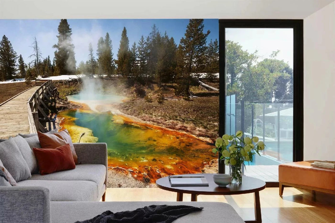 Fototapetes ar dabu - Jeloustonas parks, zilā krāsā D-ART