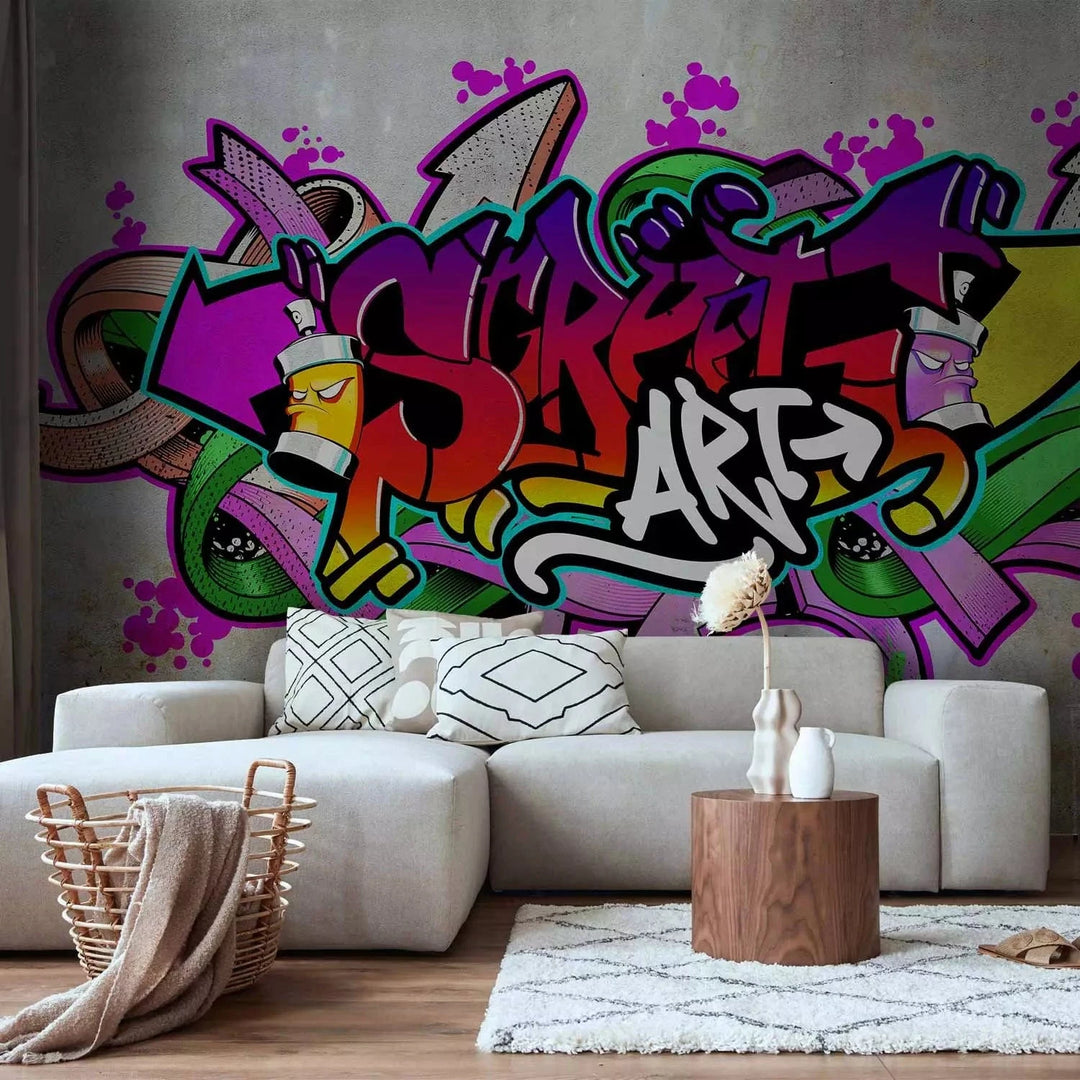 Fototapetes jauniešu istabai ar graffiti - daudzkrāsainas - 123962 G-ART