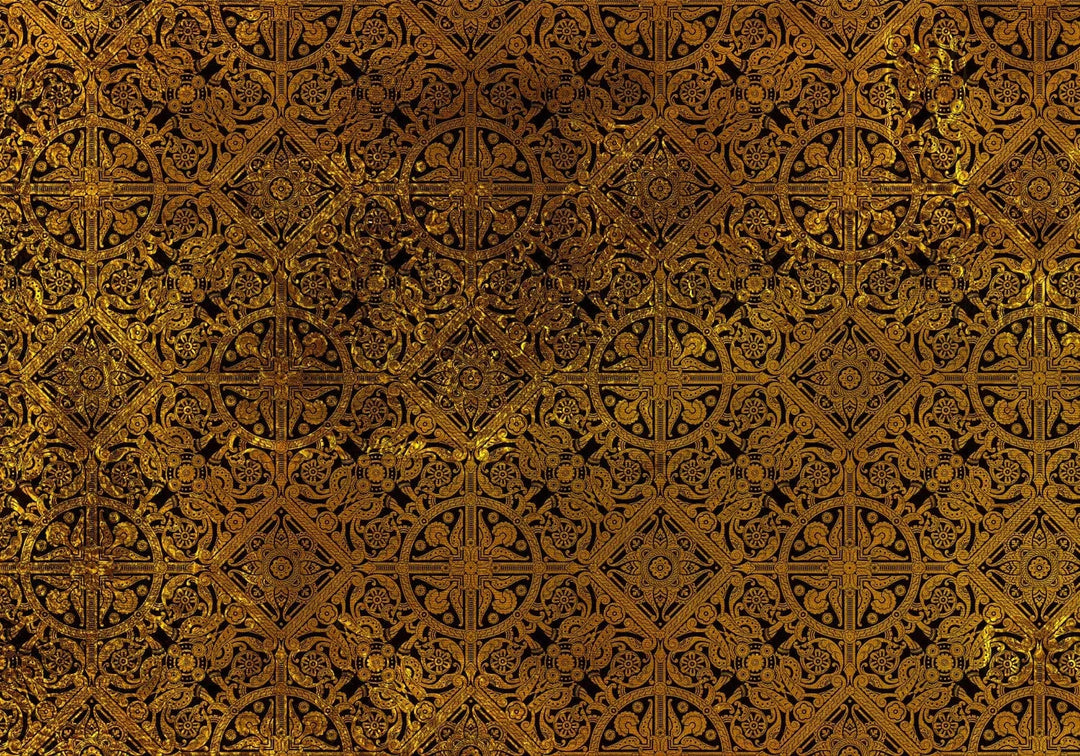 Fototapetes ar ķeltu ornamentu - zeltā krāsā G-ART