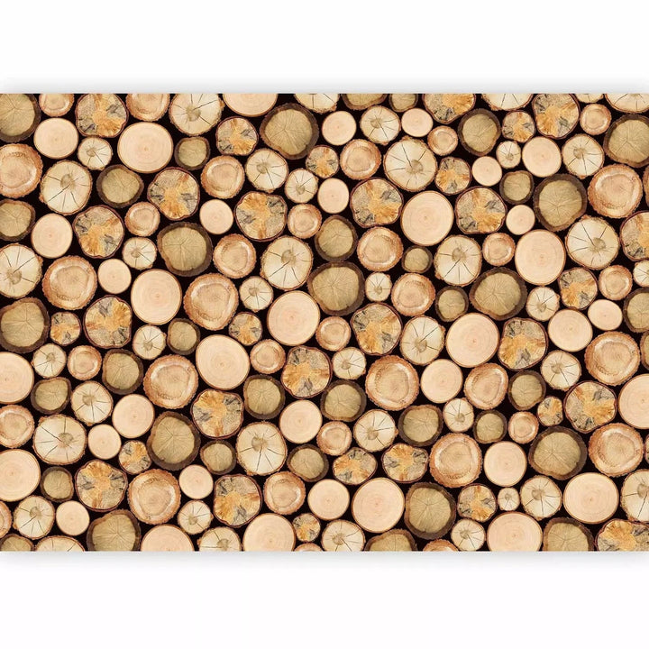 Fototapetes ar koka baļķiem - Kokzāģētava - dabīga krāsā G-ART