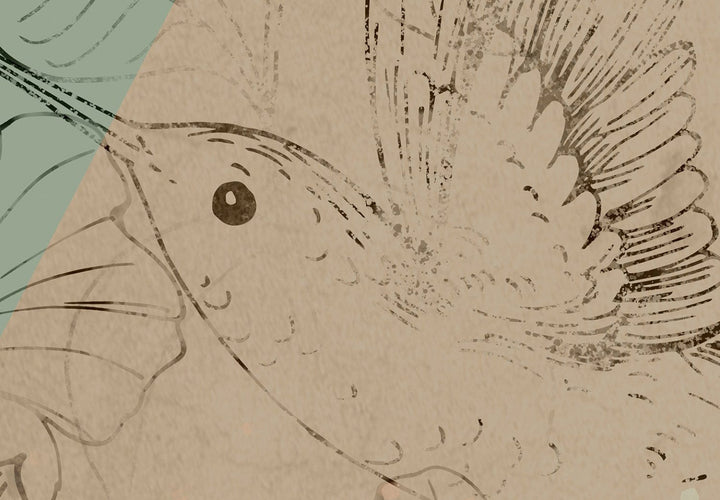 Fototapetes ar kolibri - Kolibri pļavā (zaļos toņos) - 146340 G-ART