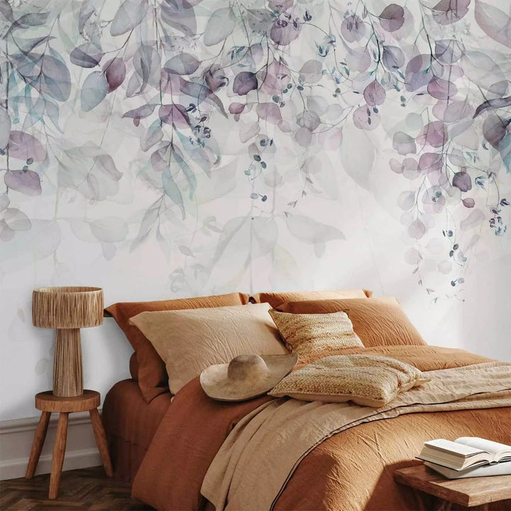 Fototapetes ar lapām - Maigs dabas pieskāriens (violetā) - pasūtīt G-ART