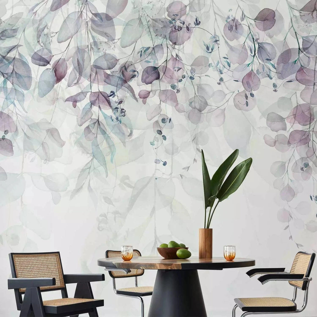 Fototapetes ar lapām - Maigs dabas pieskāriens (violetā) - pasūtīt G-ART