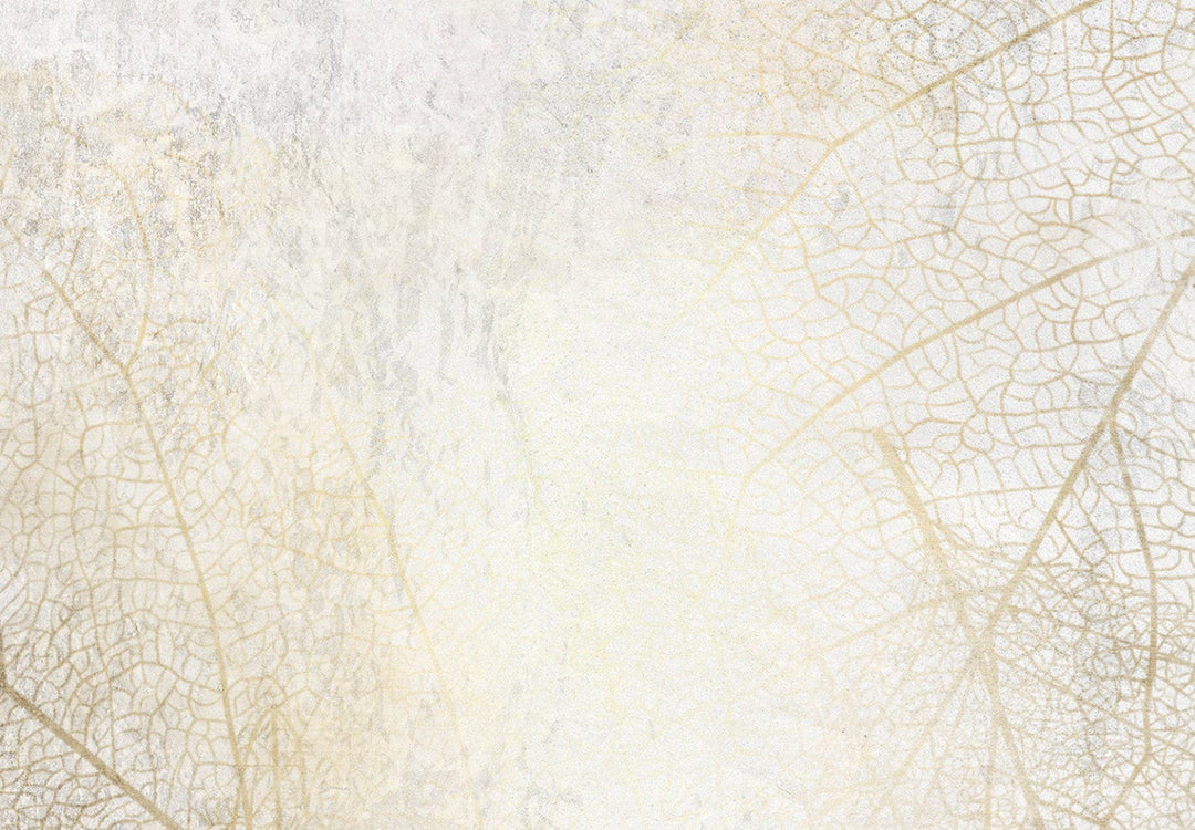 Fototapetes ar lapas zīmējumu gaišos toņos, krēmkrāsā, 143012 G-ART