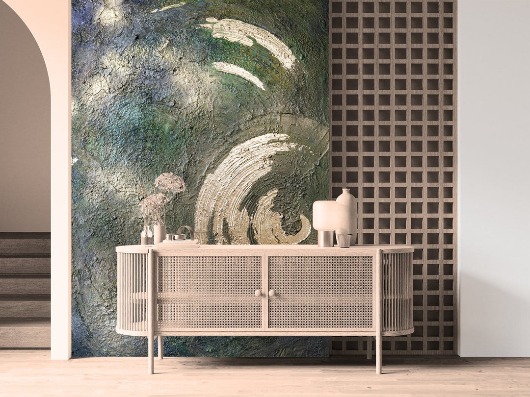 Fototapetes ar māksliniecisku dizainu - Eleganta izsmalcinātība, zaļā D-ART