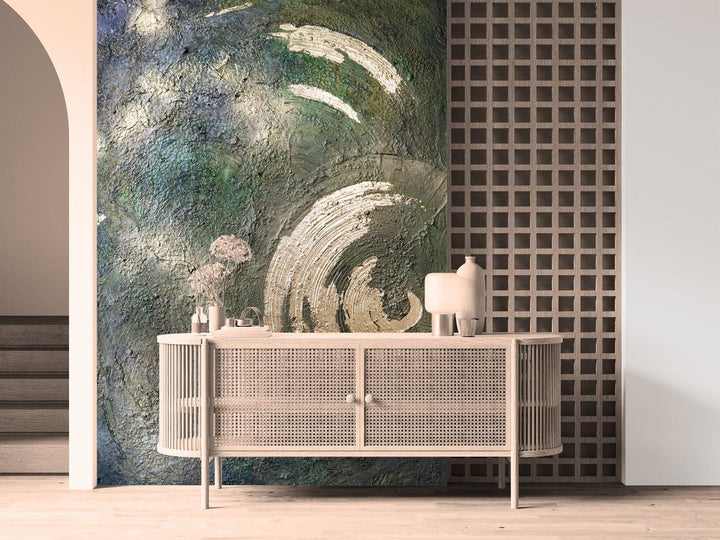 Fototapetes ar māksliniecisku dizainu - Eleganta izsmalcinātība, zaļā D-ART