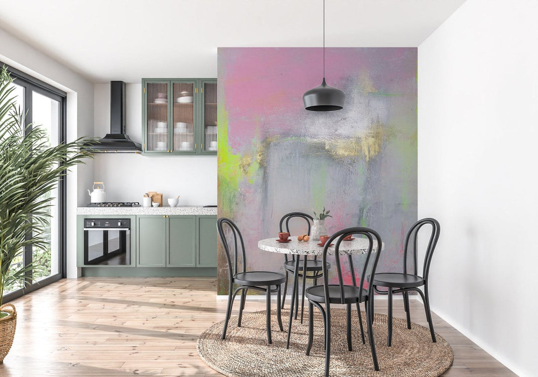 Ekskluzīvas fototapetes pelēkā un rozā - Virpuļojoša abstrakcija D-ART