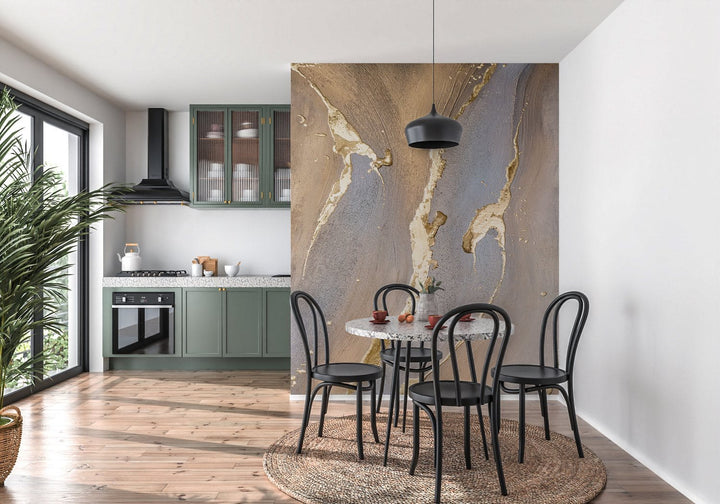 Fototapetes ar māksliniecisku dizainu, Zelta marmors, 184x254 cm D-ART