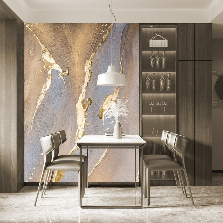 Fototapetes ar māksliniecisku dizainu, Zelta marmors, 184x254 cm D-ART