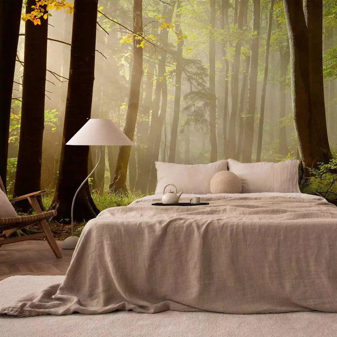 Fototapetes ar meža taku gaišos toņos G-ART