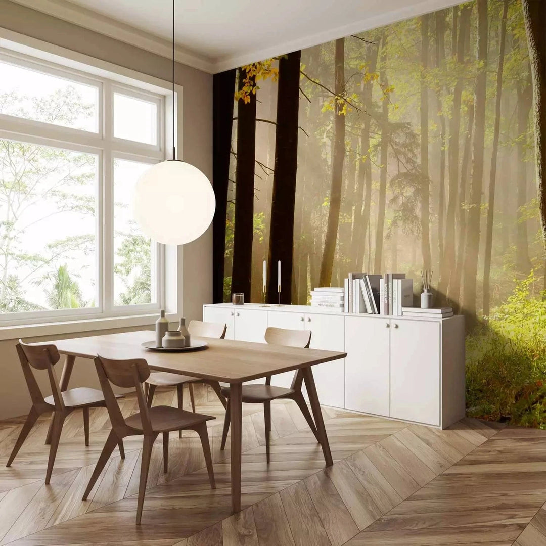 Fototapetes ar meža taku gaišos toņos G-ART