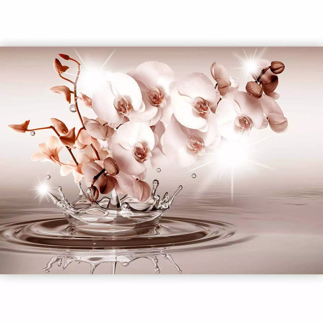 Fototapetes ar orhidejām siltos toņos - Maiguma pieskāriens - 71773 G-ART