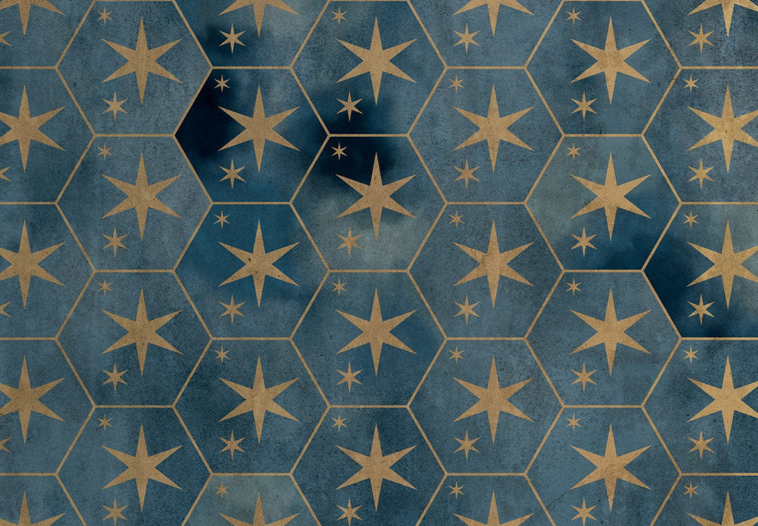 Fototapetes ar ornamentu no zelta zvaigznēm - 138369 G-ART