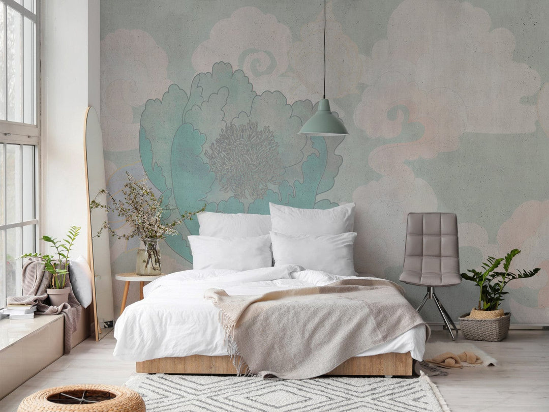 Fototapetes ar peonijam zilos toņos - Smalkā peonija - 142433 G-ART