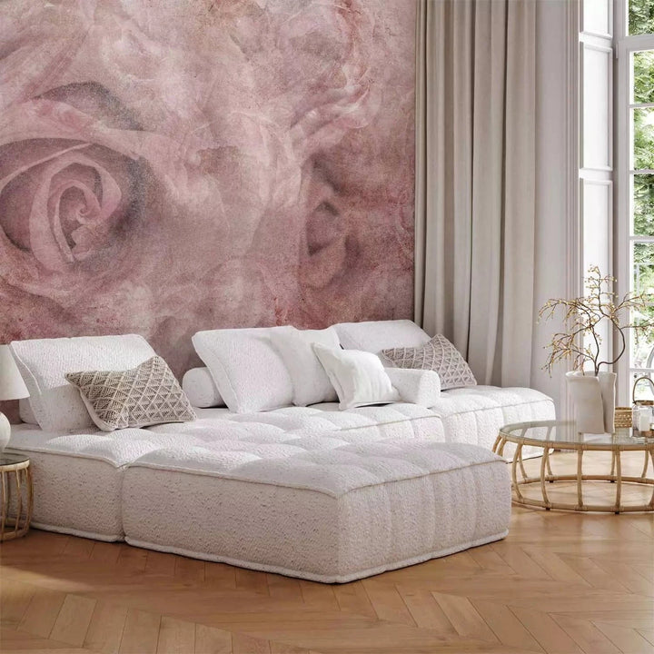 Fototapetes ar rozēm maigos rozā toņos, vintāžas stilā - 135490 G-ART