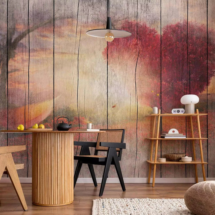 Fototapetes ar sirdsveida koku uz koka faktūras G-ART