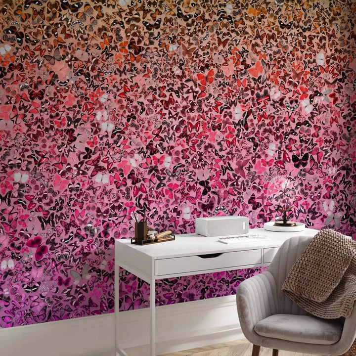 Fototapetes ar tauriņiem - Tauriņu valoda, rozā toņos G-ART