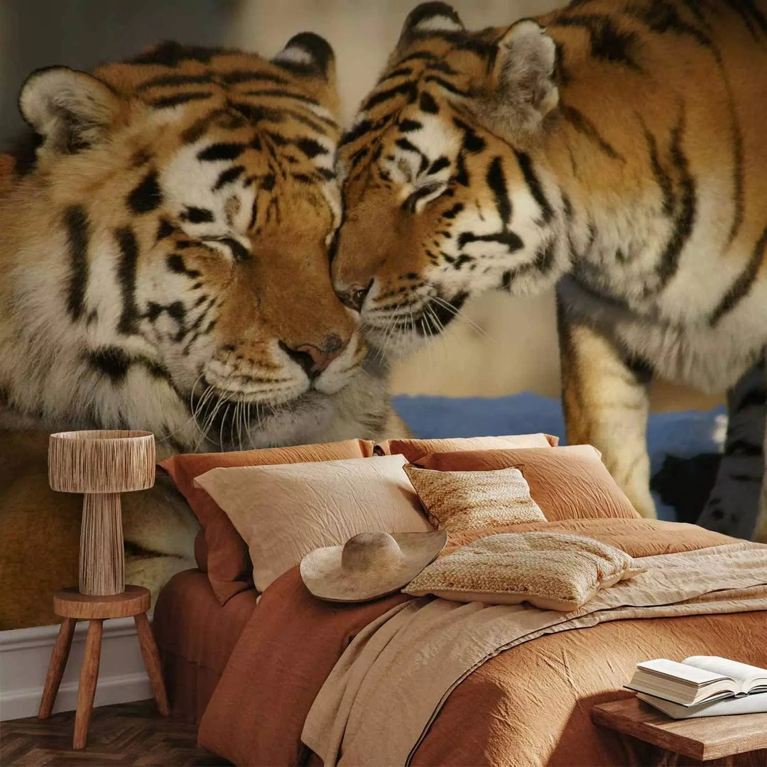 Fototapetes ar tīģeru ģimeni savvaļā - izgatavošana pēc pasūtījuma G-ART