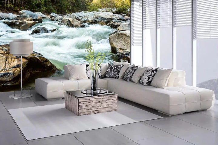 Fototapetes ar ūdenskritumu - Chaing mai ūdenskritums, zaļa, taupe krāsa D-ART