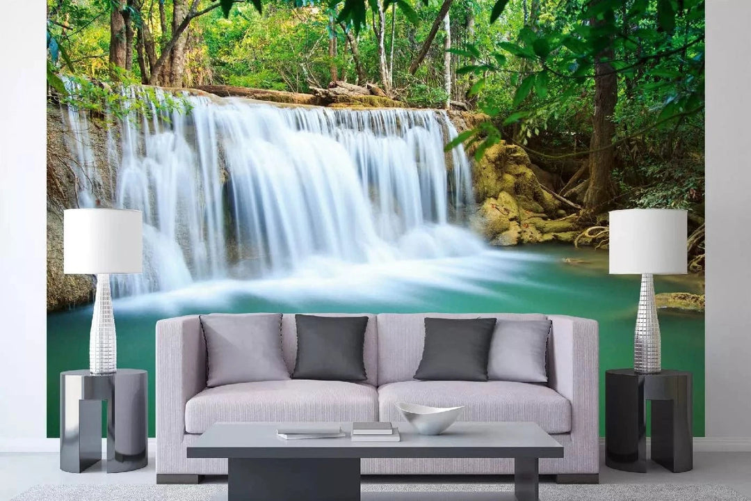 Fototapetes ar ūdenskritumu - Ūdenskritums Āzijā, zaļā, 375x250 cm D-ART