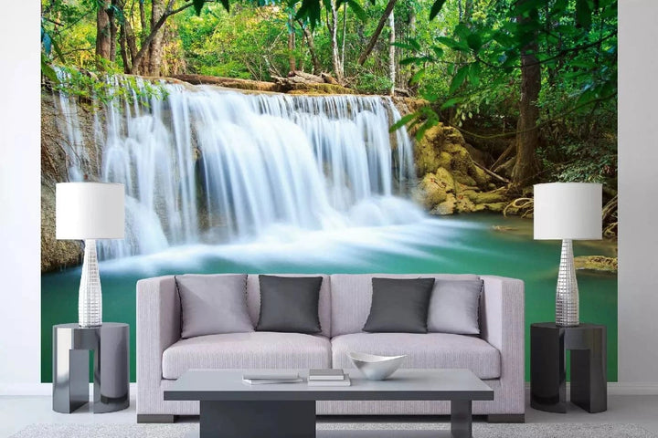 Fototapetes ar ūdenskritumu - Ūdenskritums Āzijā, zaļā, 375x250 cm D-ART