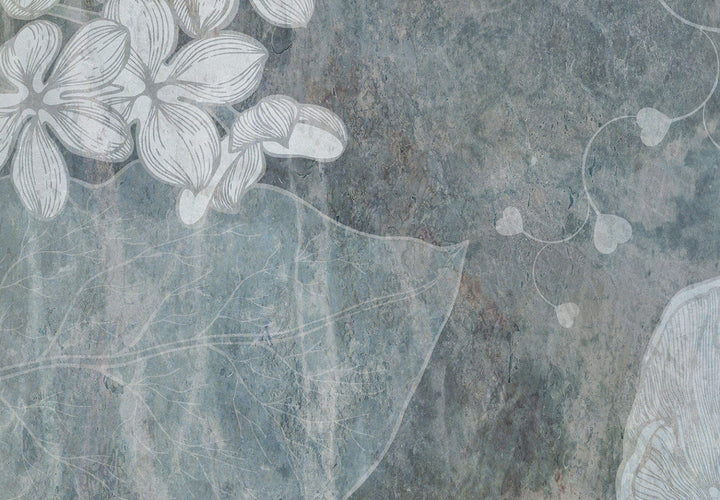 Fototapetes ar ziediem - Pavasara ziedēšana zaļā, zilā krāsā, 137260 G-ART