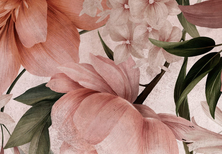 Fototapetes viesistabai ar ziediem - Smaržīgi sapņi, rozā, 143178 G-ART