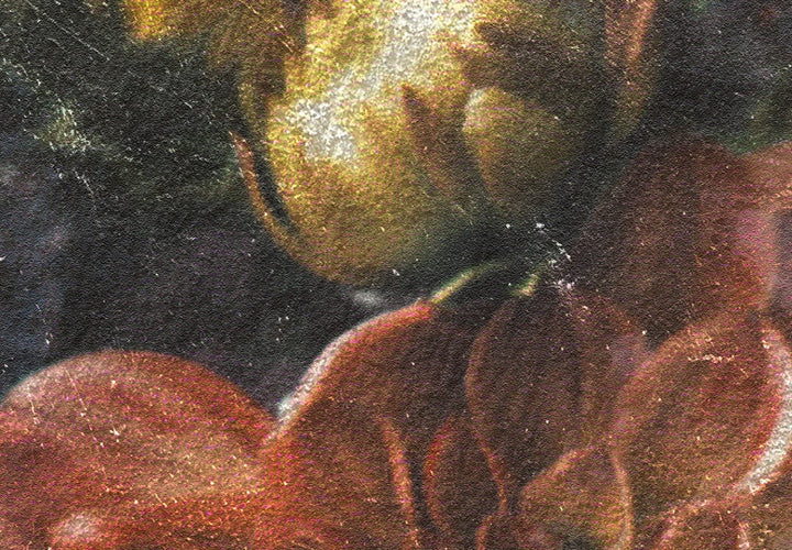 Fototapetes ar ziediem vintāžas stilā - zaļa, roza, dzeltena, 143069 G-ART