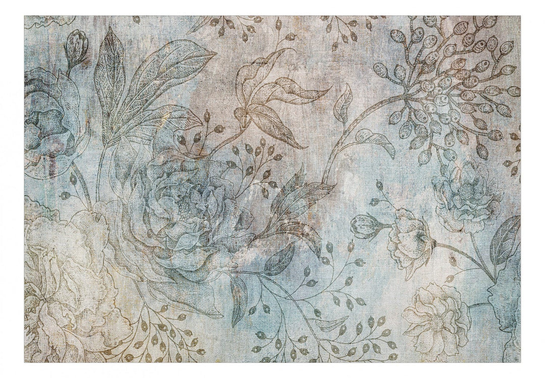 Fototapetes ar ziediem - Ziedu ornaments uz tekstila - 137259 G-ART