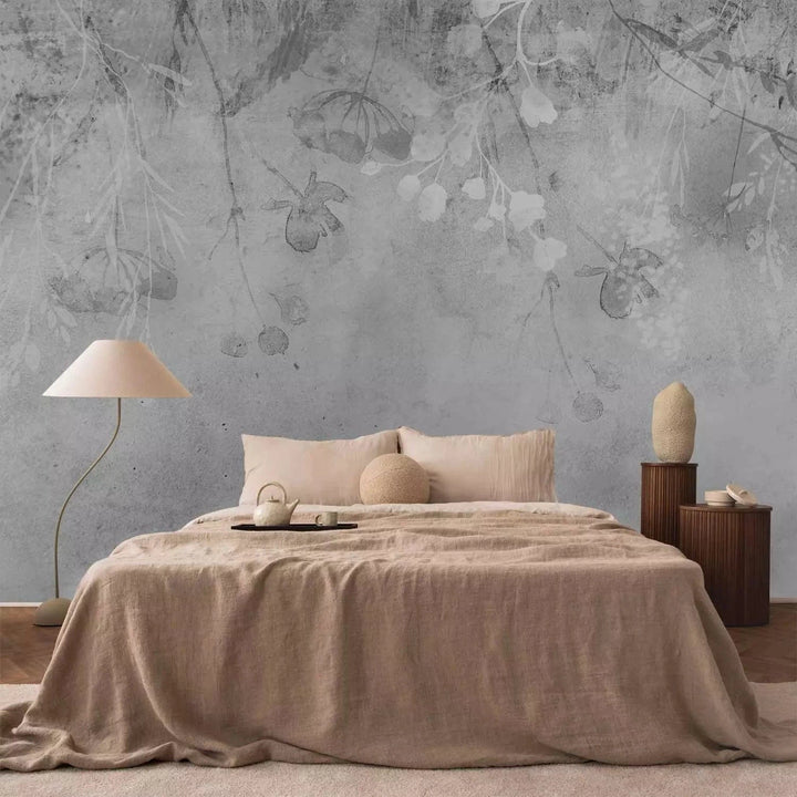 Fototapetes ar ziedu kompozīciju pelēkos toņos - pasūtīt G-ART