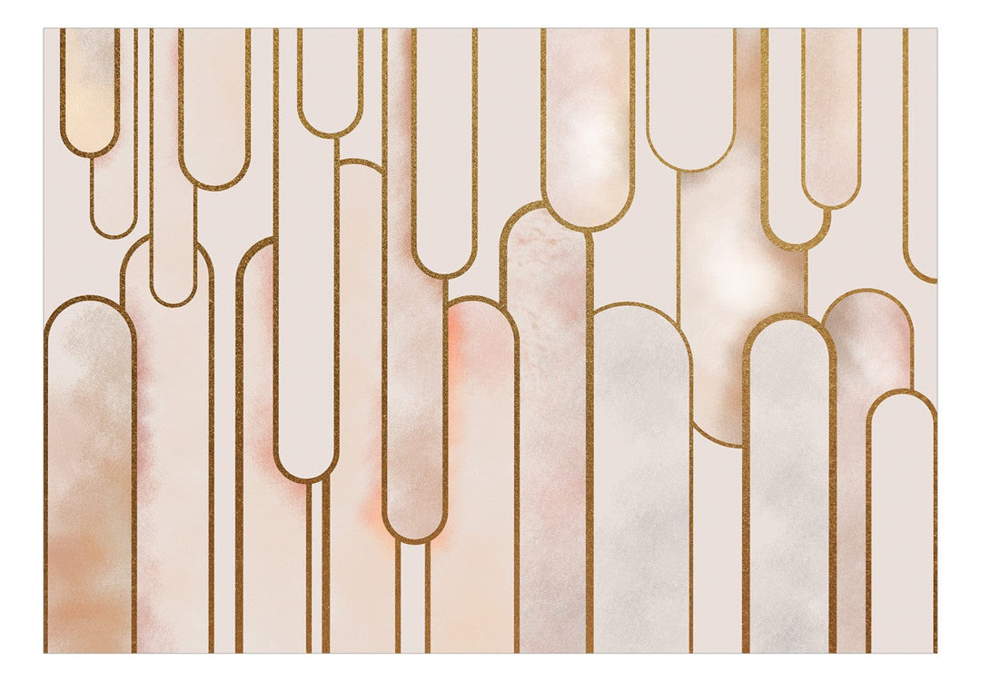 Fototapetes Art Deco stilā, krēmkrāsā ar zelta elementiem - 138743 G-ART