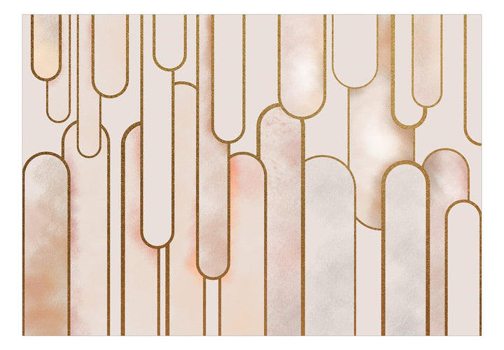 Fototapetes Art Deco stilā, krēmkrāsā ar zelta elementiem - 138743 G-ART