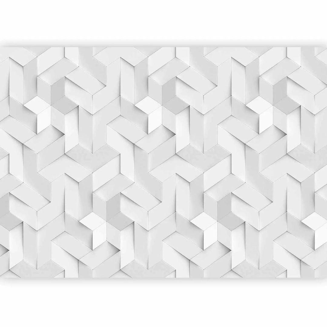 Fototapetes - Balts reljefs ar ģeometrisku motīvu, 142330 Tapetenshop.lv