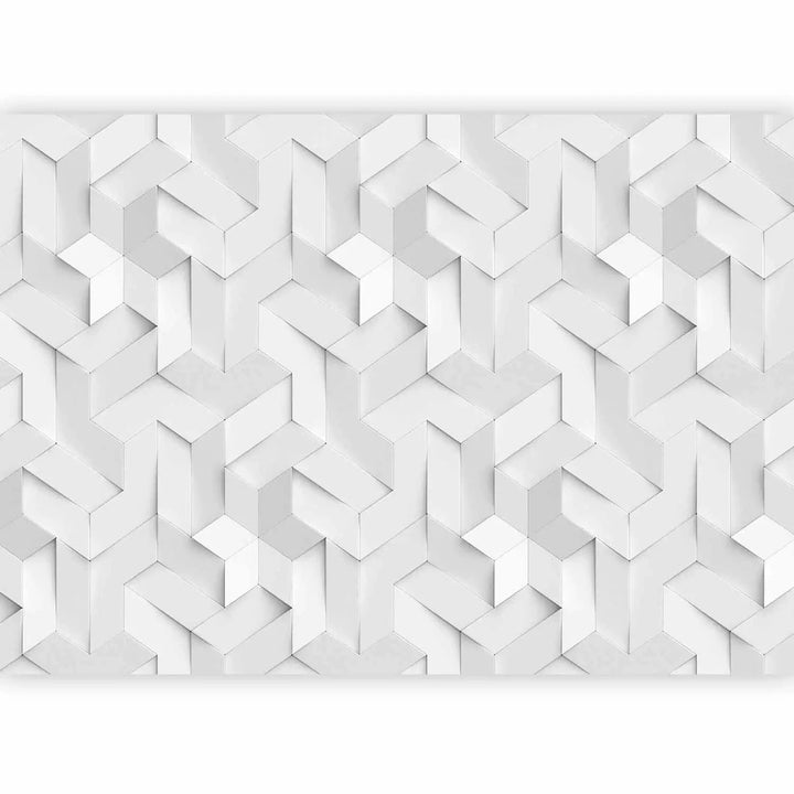 Fototapetes - Balts reljefs ar ģeometrisku motīvu, 142330 Tapetenshop.lv