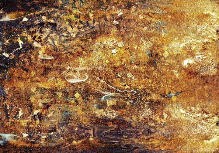 Fototapetes - Bēgošās domas - abstrakts zelta fons - viegli līmēt G-ART