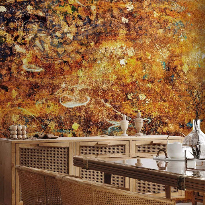 Fototapetes - Bēgošās domas - abstrakts zelta fons - viegli līmēt G-ART