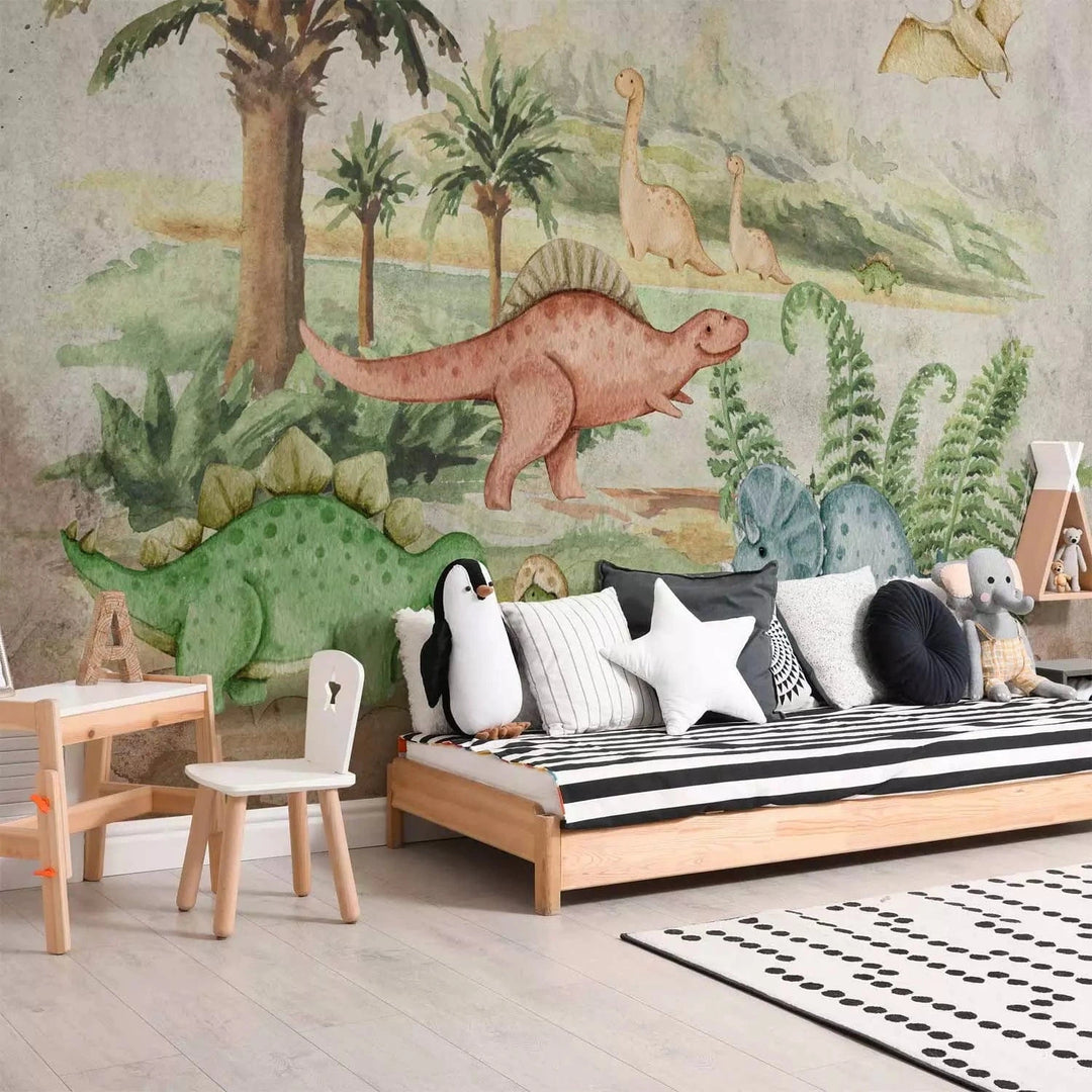 Fototapetes bērnu istabai ar dinozauriem - Juras laikmeta pasaule G-ART