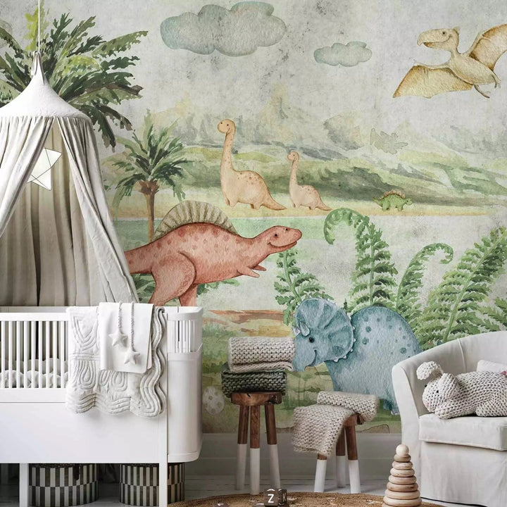 Fototapetes bērnu istabai ar dinozauriem - Juras laikmeta pasaule G-ART