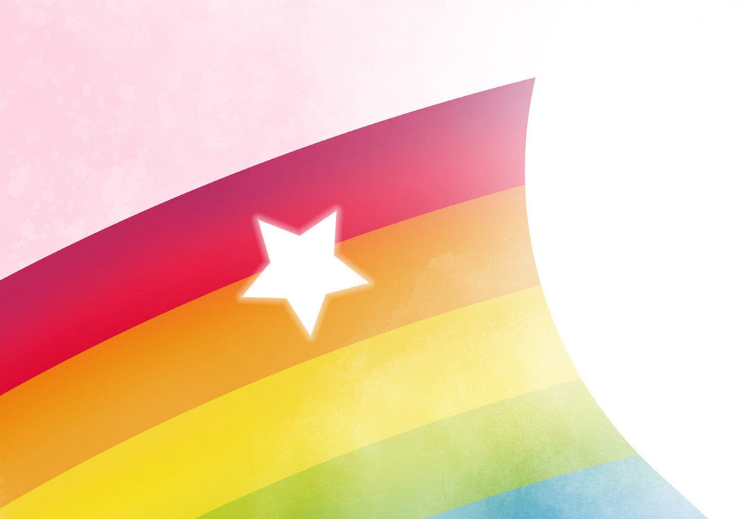 Fototapetes bērnu istabai - Sirds un krāsaina varavīksne mākoņos G-ART