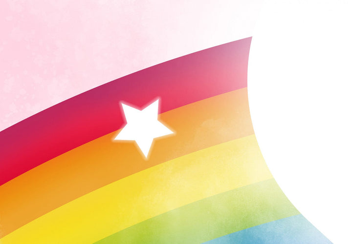 Fototapetes bērnu istabai - Sirds un krāsaina varavīksne mākoņos G-ART