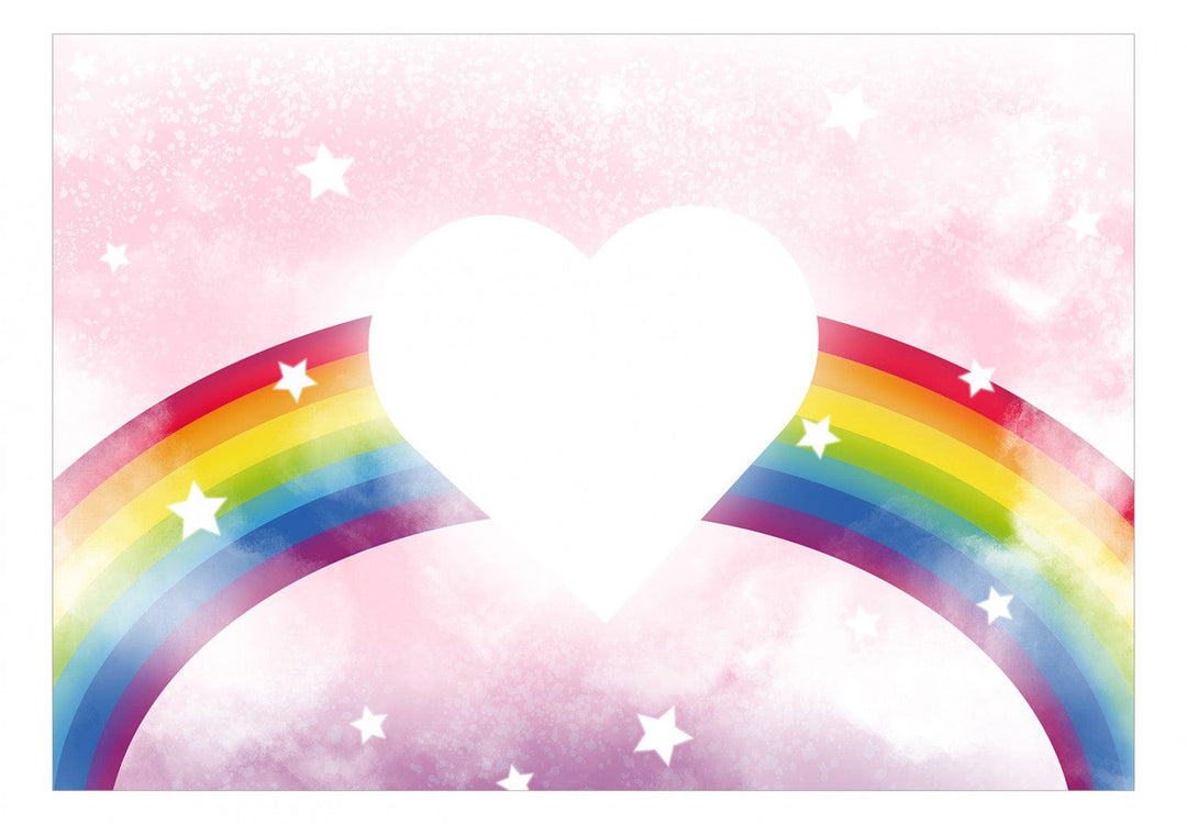 Fototapetes bērnu istabai - Sirds un krāsaina varavīksne mākoņos G-ART