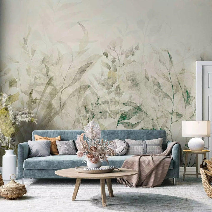 Fototapetes - Daba vasaras vidū – kompozīcija ar zaļam lapām - 135938 G-ART