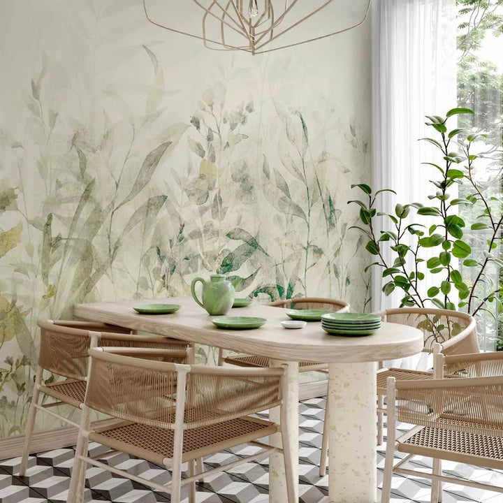 Fototapetes - Daba vasaras vidū – kompozīcija ar zaļam lapām - 135938 G-ART