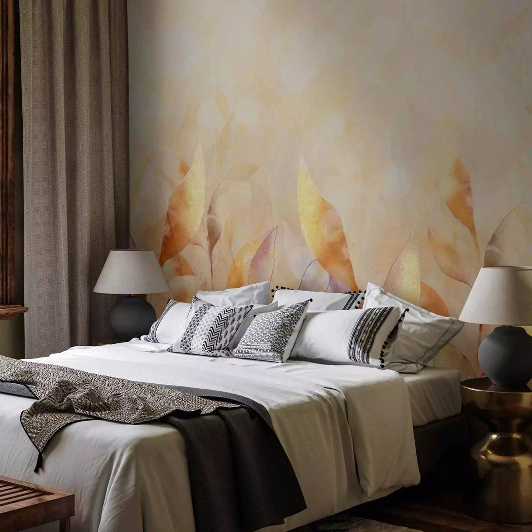 Fototapetes-  Dabas ainava ar augu kompozīciju oranžos toņos G-ART