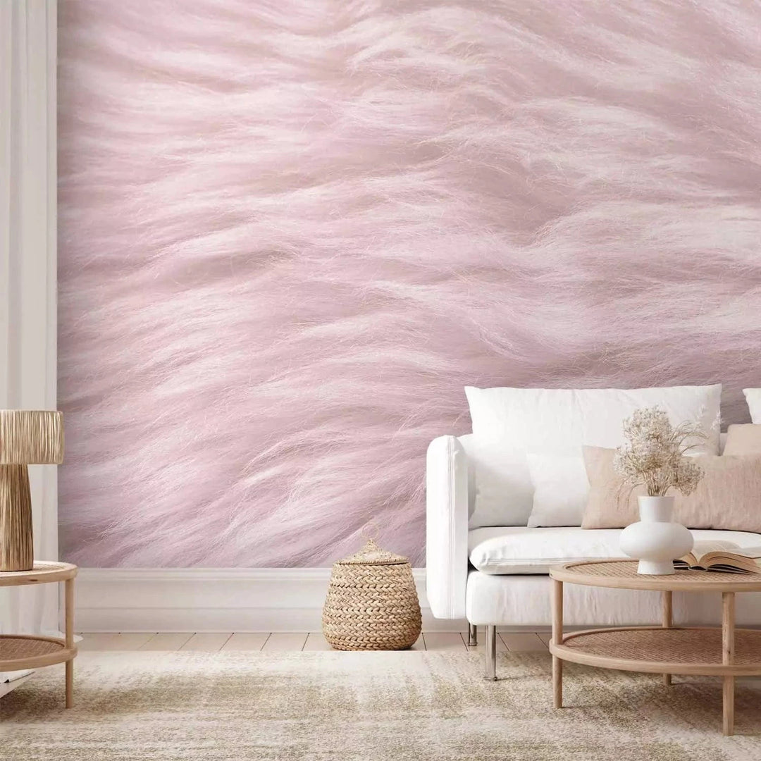 Pūkains mākslīgais tekstils, gaiši rozā tonos #EBD2D5 G-ART