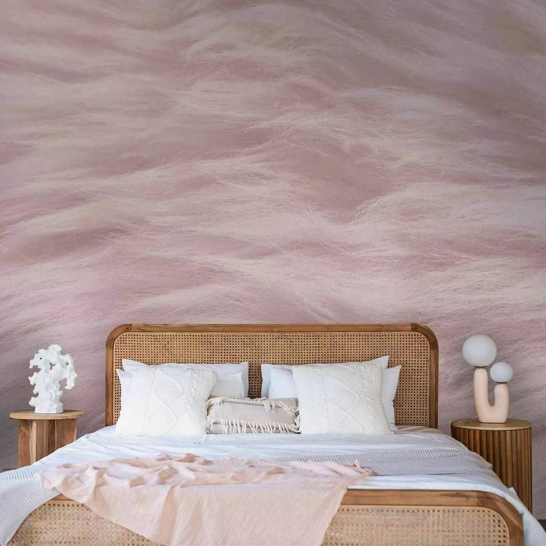 Pūkains mākslīgais tekstils, gaiši rozā tonos #EBD2D5 G-ART