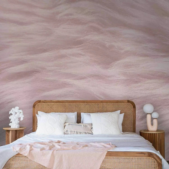Pūkains mākslīgais tekstils, gaiši rozā tonos #EBD2D5 G-ART